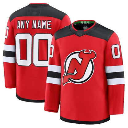 Custom NJ.Devils Fanatics Home Premium Jersey - Red Stitched American Hockey Jerseys CustomName