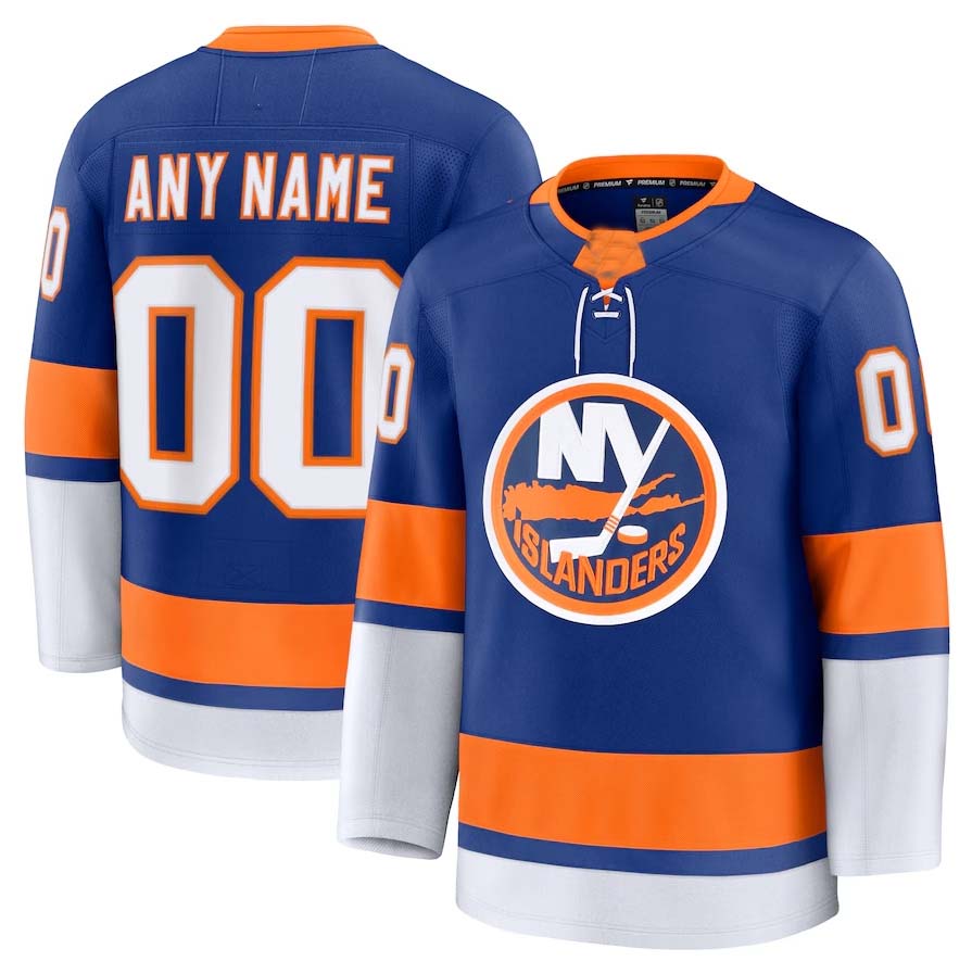 Custom NY.Islanders Fanatics Home Premium Jersey - Royal Stitched American Hockey Jerseys CustomName