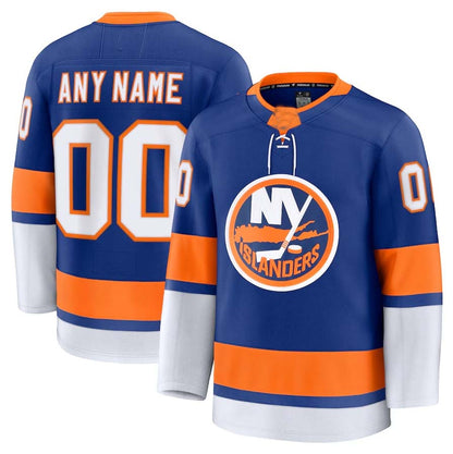 Custom NY.Islanders Fanatics Home Premium Jersey - Royal Stitched American Hockey Jerseys CustomName