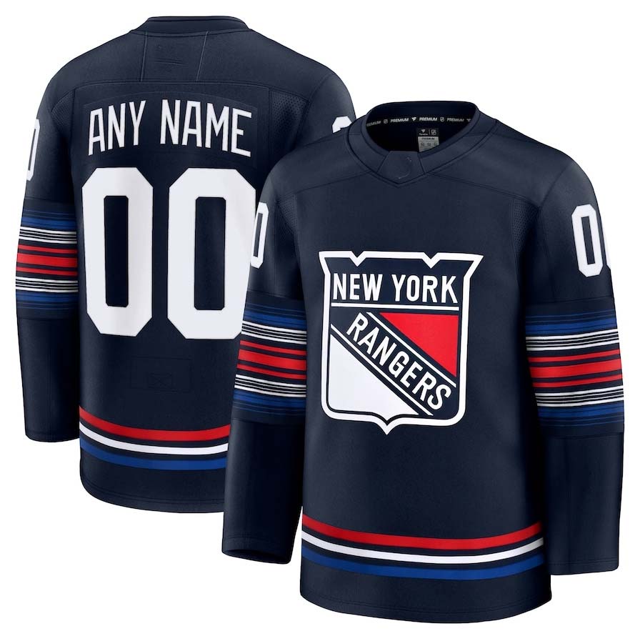 Custom NY.Rangers Fanatics Alternate Premium Jersey - Navy Stitched American Hockey Jerseys CustomName