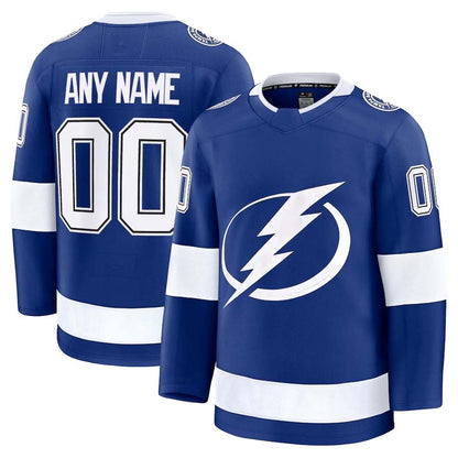 Custom TB.Lightning Fanatics Home Premium Jersey - Blue Stitched American Hockey Jerseys CustomName