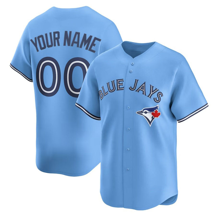 Custom Toronto Blue Jays Alternate Limited Jersey - Light Blue Stitched Baseball Jersey