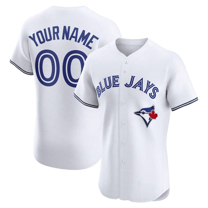 Custom Toronto Blue Jays Home Elite Jersey ¨C White Stitched Baseball Jersey