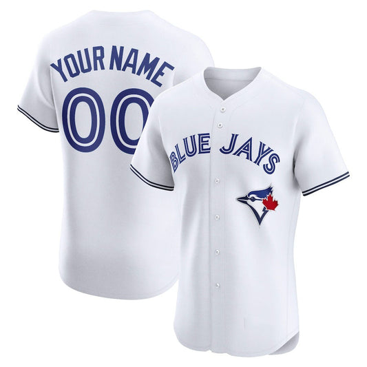 Custom Toronto Blue Jays Home Elite Jersey ¨C White Stitched Baseball Jersey