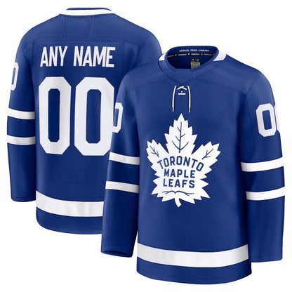 Custom T.Maple Leafs Fanatics Home Premium Jersey - Blue Stitched American Hockey Jerseys CustomName