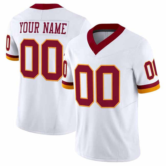 Custom W.Commanders Active Player White 2025 F.U.S.E. Throwback Vapor Limited Football Stitched Jersey