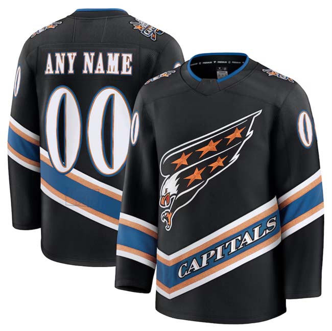 Custom W.Capitals Active Player Black 2024-25 Alternate Stitched American Hockey Jerseys CustomName