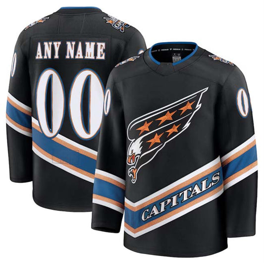 Custom W.Capitals Active Player Black 2024-25 Alternate Stitched American Hockey Jerseys CustomName
