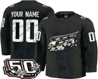 Custom W.Capitals Black 50th Anniversary Authentic Stitched American Hockey Jerseys CustomName