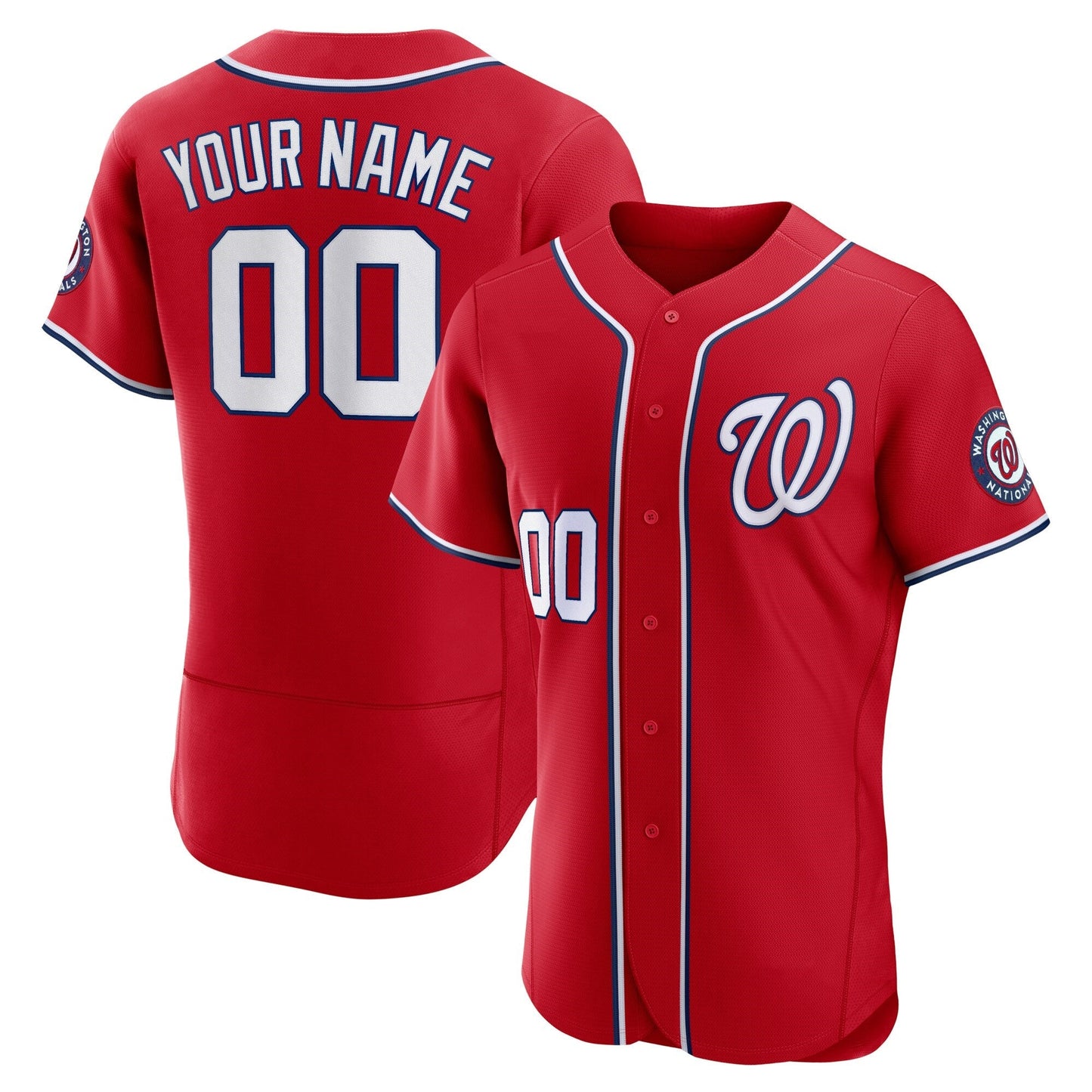 Custom Washington Nationals Scarlet Flex Base Stitched Baseball Jersey
