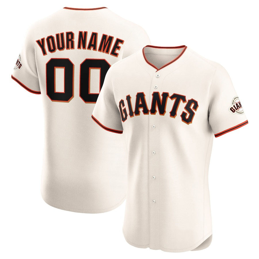 Custom San Francisco Giants Home Elite Jersey ¨C Cream Stitched Baseball Jersey
