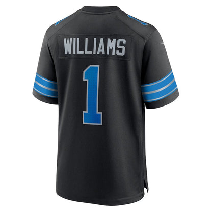 D.Lions #1 Jameson Williams Black 2nd Alternate Game Player American Football Jerseys