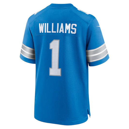 D.Lions #1 Jameson Williams Blue Game Player American Football Jerseys