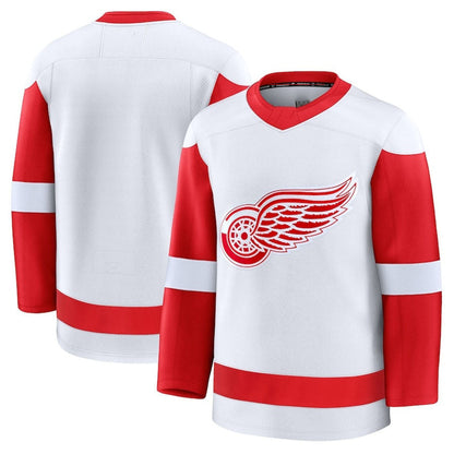 D.Red Wings Fanatics Away Premium Jersey - White Stitched American Hockey Jerseys CustomName