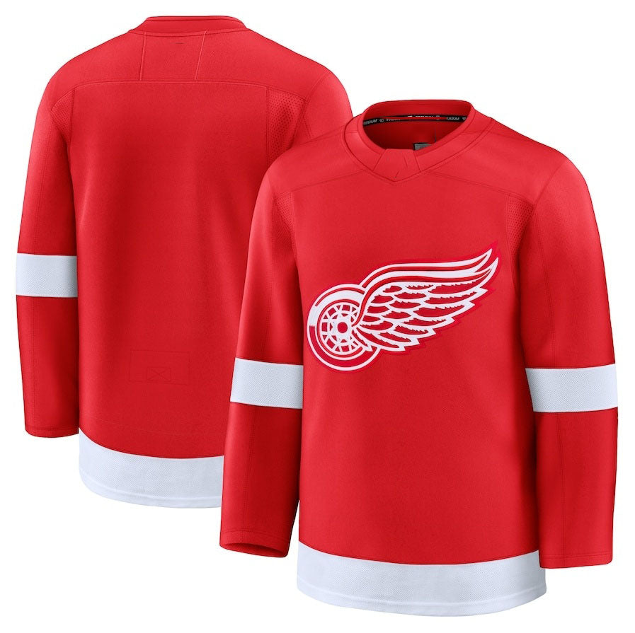 D.Red Wings Fanatics Home Premium Jersey - Red Stitched American Hockey Jerseys CustomName