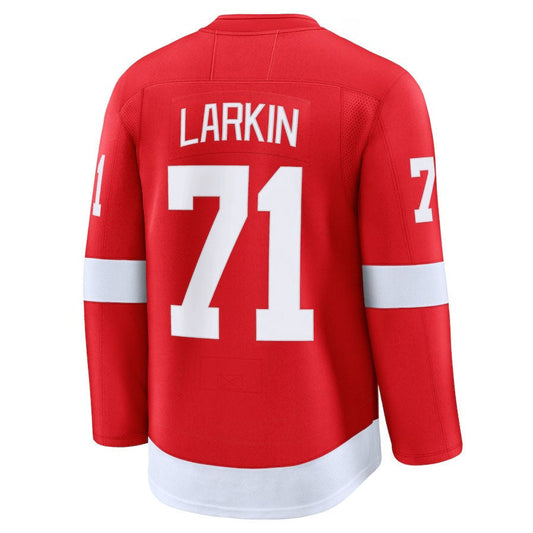 D.Red Wings #71 Dylan Larkin Fanatics Home Premium Jersey - Red Stitched American Hockey Jerseys CustomName