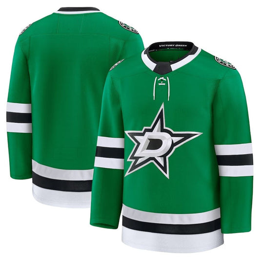 D.Stars Fanatics Home Premium Jersey - Kelly Green Stitched American Hockey Jerseys CustomName