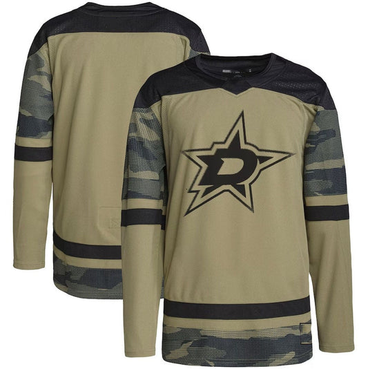 D.Stars Military Appreciation Team Authentic Practice Jersey - Camo Stitched American Hockey Jerseys CustomName