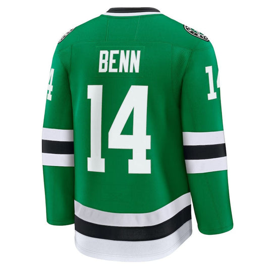 D.Stars #14 Jamie Benn Fanatics Home Premium Jersey - Kelly Green Stitched American Hockey Jerseys CustomName