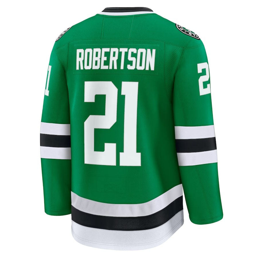 D.Stars #21 Jason Robertson Fanatics Home Premium Jersey - Kelly Green Stitched American Hockey Jerseys CustomName