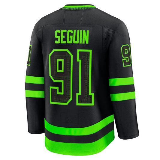 D.Stars #91 Tyler Seguin Fanatics Alternate Premium Jersey - Black Stitched American Hockey Jerseys CustomName