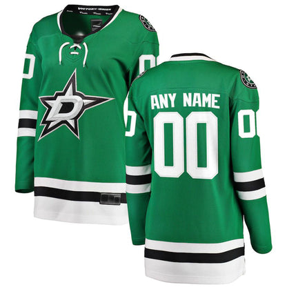Custom D.Stars Fanatics Branded Home Breakaway Jersey Green Stitched American Hockey Jerseys CustomName