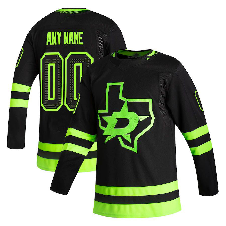 Custom D.Stars Fanatics Branded Home Breakaway Jersey Green Stitched American Hockey Jerseys CustomName