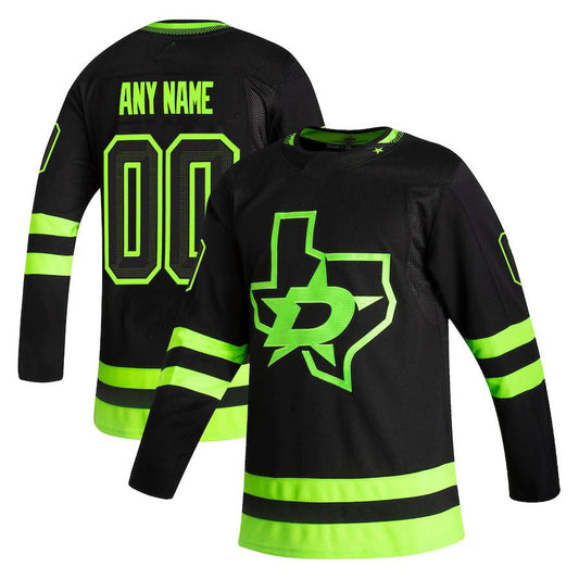 Custom D.Stars Fanatics Branded Home Breakaway Jersey Green Stitched American Hockey Jerseys CustomName