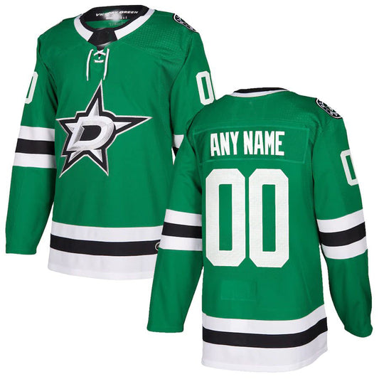 Custom D.Stars Authentic Jersey Kelly Green Stitched American Hockey Jerseys CustomName