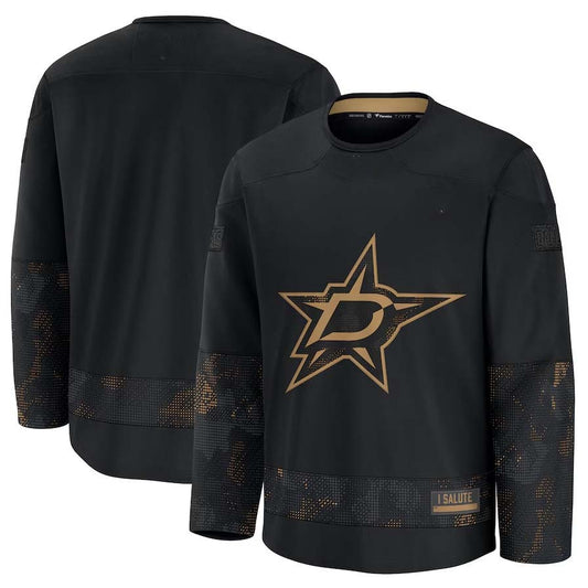 D.Stars Fanatics 2024 Military Appreciation Practice Jersey - Black Stitched American Hockey Jerseys CustomName