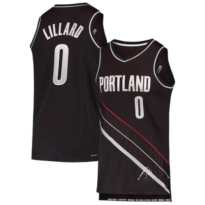 P.Trail Blazers #0 Damian Lillard Select Series Rookie of the Year Swingman Team Jersey  Black Stitched American Basketball Jersey