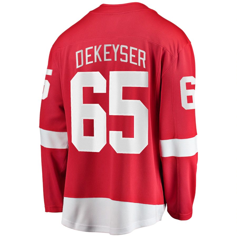 D.Red Wings #65 Danny Dekeyser Fanatics Branded Home Breakaway Player Jersey Red Stitched American Hockey Jerseys CustomName