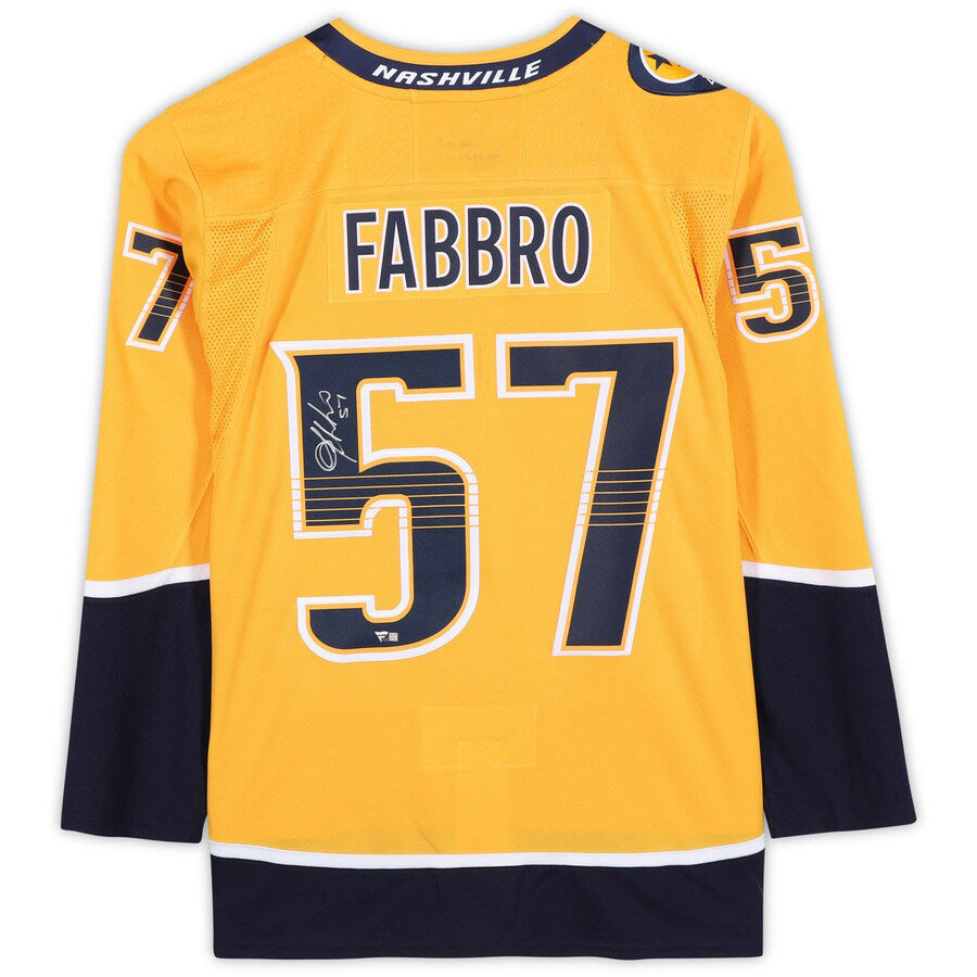 N.Predators #57 Dante Fabbro Fanatics Authentic Autographed  Gold Stitched American Hockey Jerseys CustomName