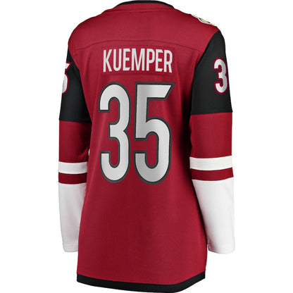 A.Coyotes #35 Darcy Kuemper Fanatics Branded Home Premier Breakaway Player Jersey Garnet Stitched American Hockey Jerseys CustomName