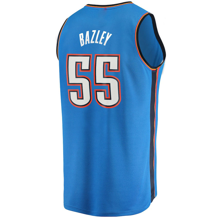 OC.Thunder #55 Darius Bazley Fanatics Branded 2021-22 Fast Break Replica Jersey Icon Edition Blue Stitched American Basketball Jersey