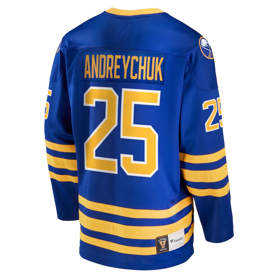 B.Sabres #25 Dave Andreychuk Fanatics Branded Breakaway Retired Player Jersey Royal Stitched American Hockey Jerseys CustomName