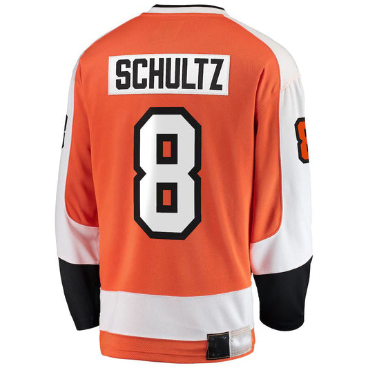 P.Flyers #8 Dave Schultz Fanatics Branded Premier Breakaway Retired Player Jersey Orange Stitched American Hockey Jerseys CustomName