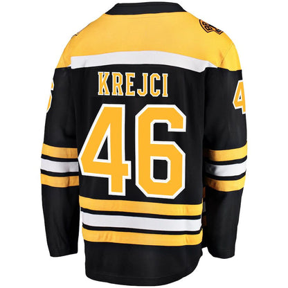 B.Bruins #46 David Krejci Fanatics Branded Home Breakaway Player Jersey Black Stitched American Hockey Jerseys CustomName