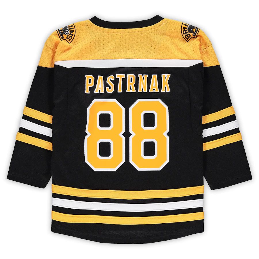B.Bruins #88 David Pastrnak Preschool Home Replica Player Jersey Black Stitched American Hockey Jerseys CustomName