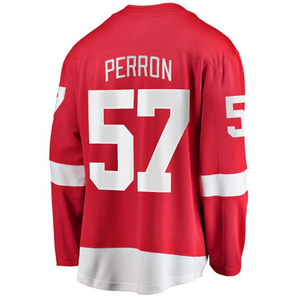 D.Red Wings #57 David Perron Fanatics Branded Home Breakaway Player Jersey Red Stitched American Hockey Jerseys CustomName