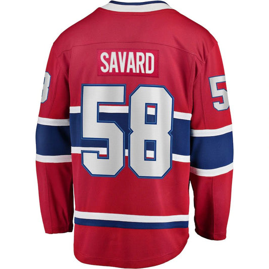 M.Canadiens #58 David Savard Fanatics Branded Home Breakaway Player Jersey Red Stitched American Hockey Jerseys CustomName