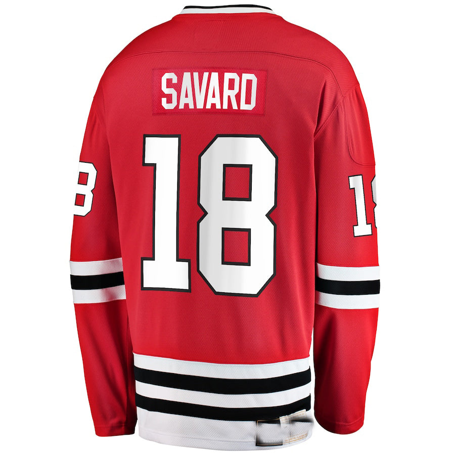 C.Blackhawks #18 Denis Savard Fanatics Branded Premier Breakaway Retired Player Jersey Red Stitched American Hockey Jerseys CustomName