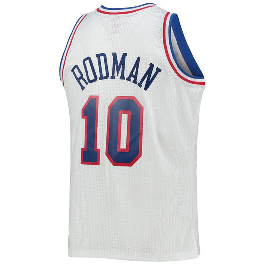 E.Conference #10 Dennis Rodman Mitchell & Ness Hardwood Classics 1992 All-Star Game Swingman Jersey White Stitched American Basketball Jersey