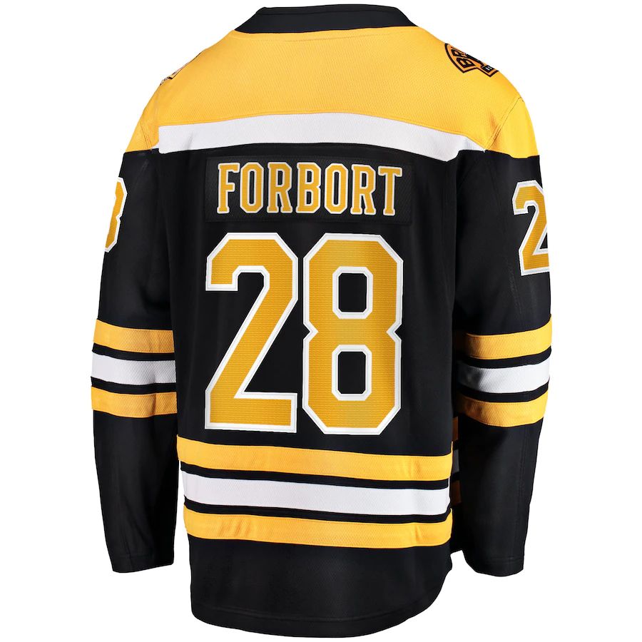 B.Bruins #28 Derek Forbort Fanatics Branded Home Breakaway Player Jersey Black Stitched American Hockey Jerseys CustomName