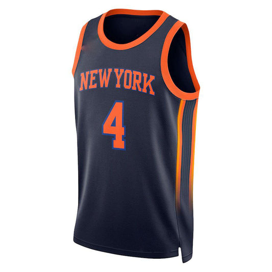 NY.Knicks #4 Derrick Rose Jordan Brand 2022-23 Statement Edition Swingman Jersey Navy Stitched American Basketball Jersey