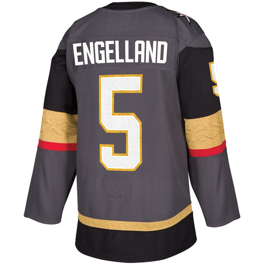 V.Golden Knights #5 Deryk Engelland Alternate Authentic Player Jersey Gray Stitched American Hockey Jerseys CustomName
