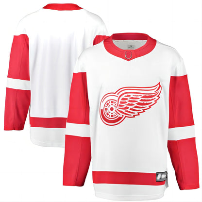D.Red Wings Fanatics Branded Breakaway Away Jersey White Stitched American Hockey Jerseys CustomName