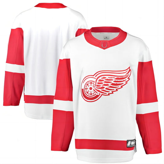 D.Red Wings Fanatics Branded Breakaway Away Jersey White Stitched American Hockey Jerseys CustomName