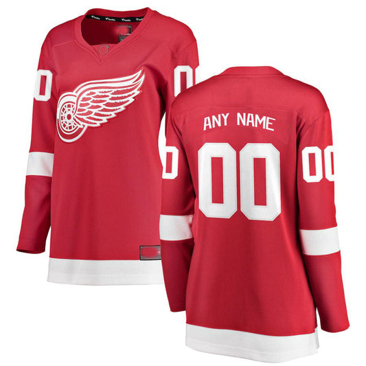 Custom D.Red Wings Fanatics Branded Home Breakaway Jersey Red Stitched American Hockey Jerseys CustomName