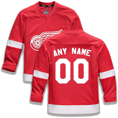 Custom D.Red Wings Fanatics Branded Home Replica Jersey Red Stitched American Hockey Jerseys CustomName